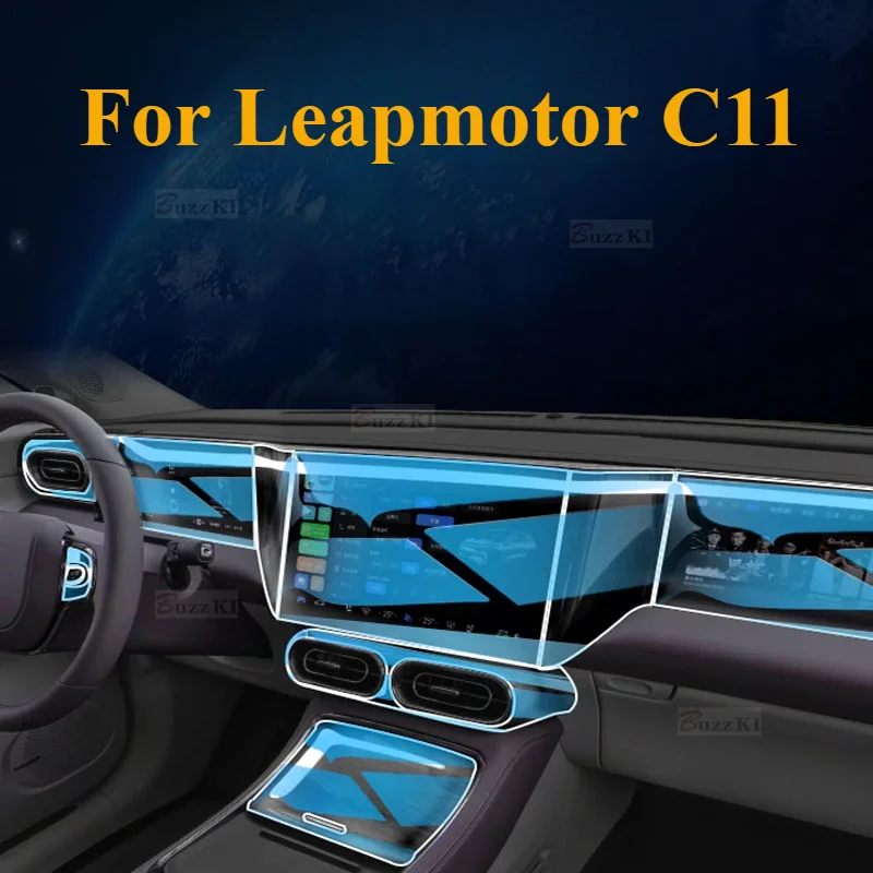 

For Leapmotor C11 2023 NAVIGATION Central Control Car Film Interior Accessories TPU Transparent Protect Anti-scratch Sticker