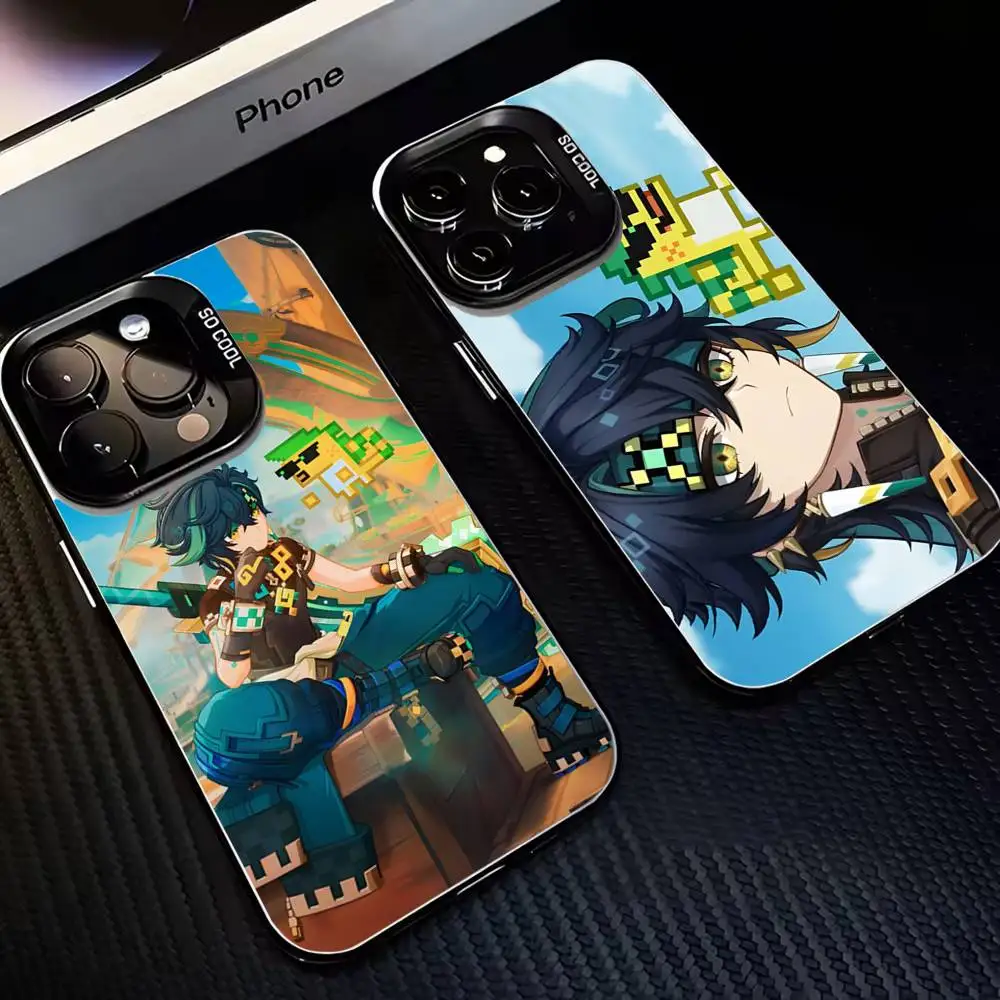 

G-Genshin Impact Kinich Phone Case For iPhone17,16,15,14,13,12,11 Plus,Pro Max Black Matte Shockproof Cover