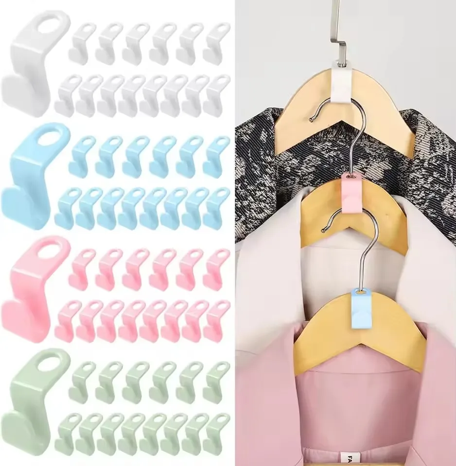 Wardrobe Hanger Hooks Organizer Connect Multifunction Cascading Plastic Bedroom Wardrobe Storage Space Saving Coat Hook