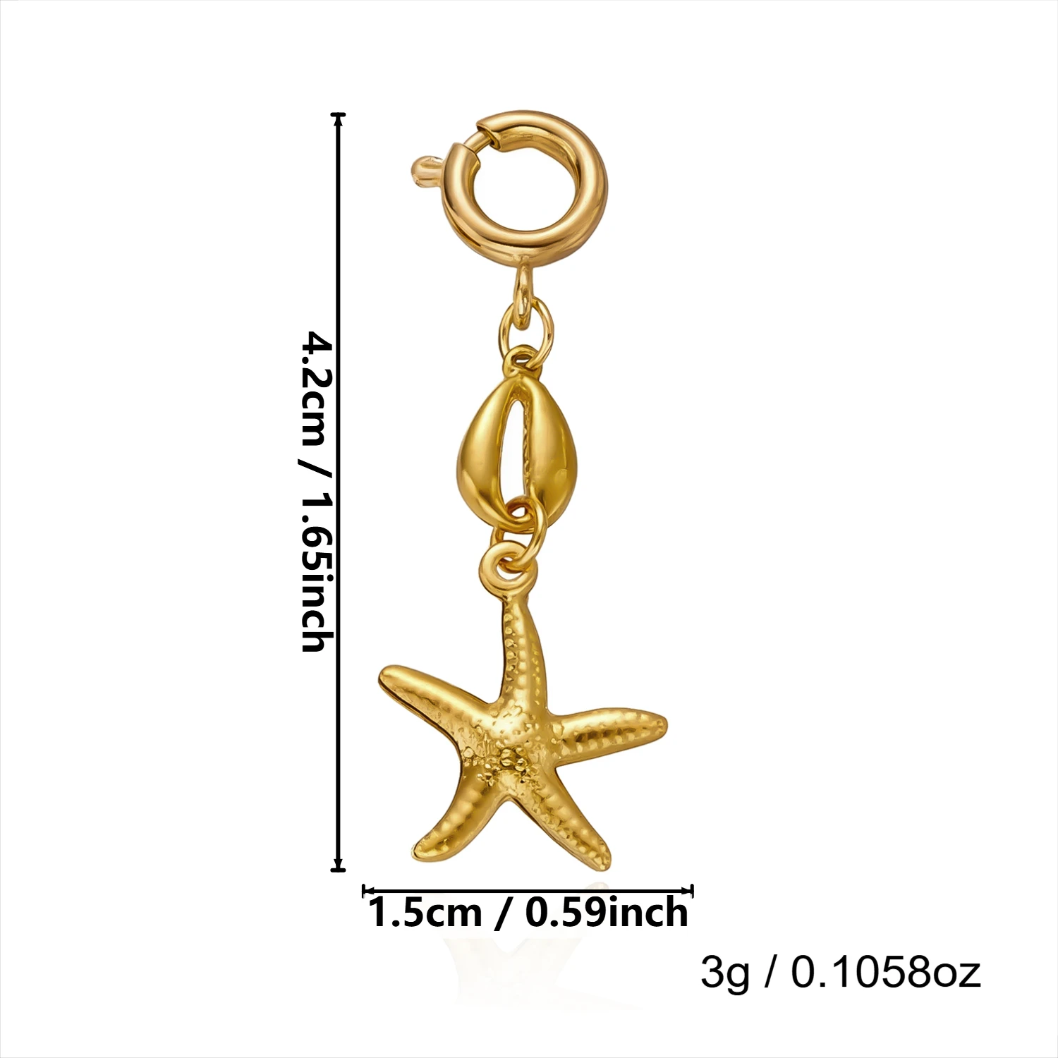 Edelstahl Muschel Seestern Bikini-Verschluss für Damen Kreativer Sonnen-Seepferdchen-Anhänger Bikini Bademode Körperschmuck – Detail 14
