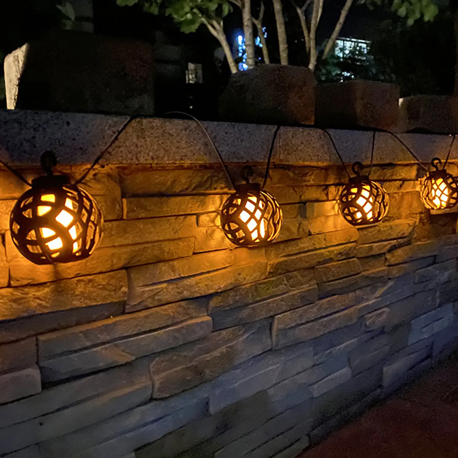 

Led Solar Lantern Shape Decorative Outdoor Garden Waterproof Long Lasting Energy Saving Light Party Atmosphere