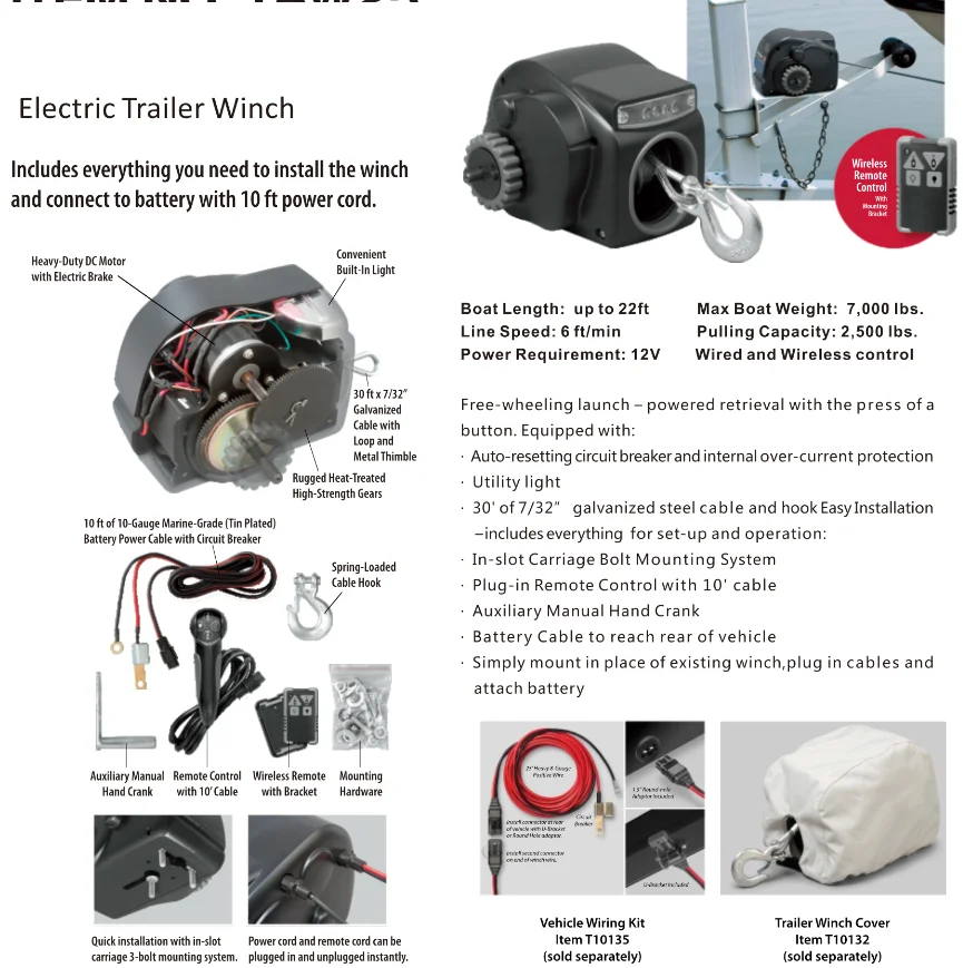 Electric Boat Winch, 12V 24V 2000-7000lbs, Wireless Remote Control, Waterproof Marine Hardware,for Marine Boat Trailer Saltwater