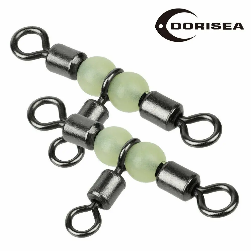 DORISEA 100 Pcs 3-Way Fishing Swivel Connector T-Turn Swivels Bass Fishing Tackle