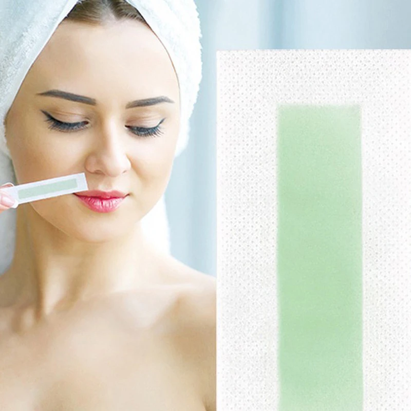 12/24 قطعة شرائط شمع شفاه الوجه للوجه والذقن والشفة العلوية والفك والحواجب وإزالة شعر اللحية