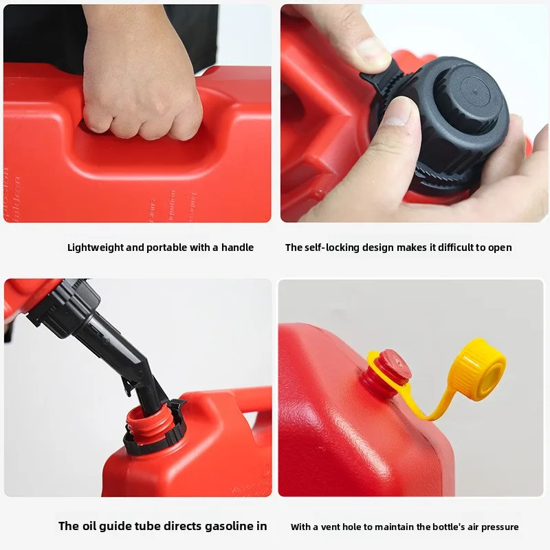 Car spare fuel tank with refueling pipe, car explosion-proof and anti-static oil drum 10L20L30 off-road car oil drum