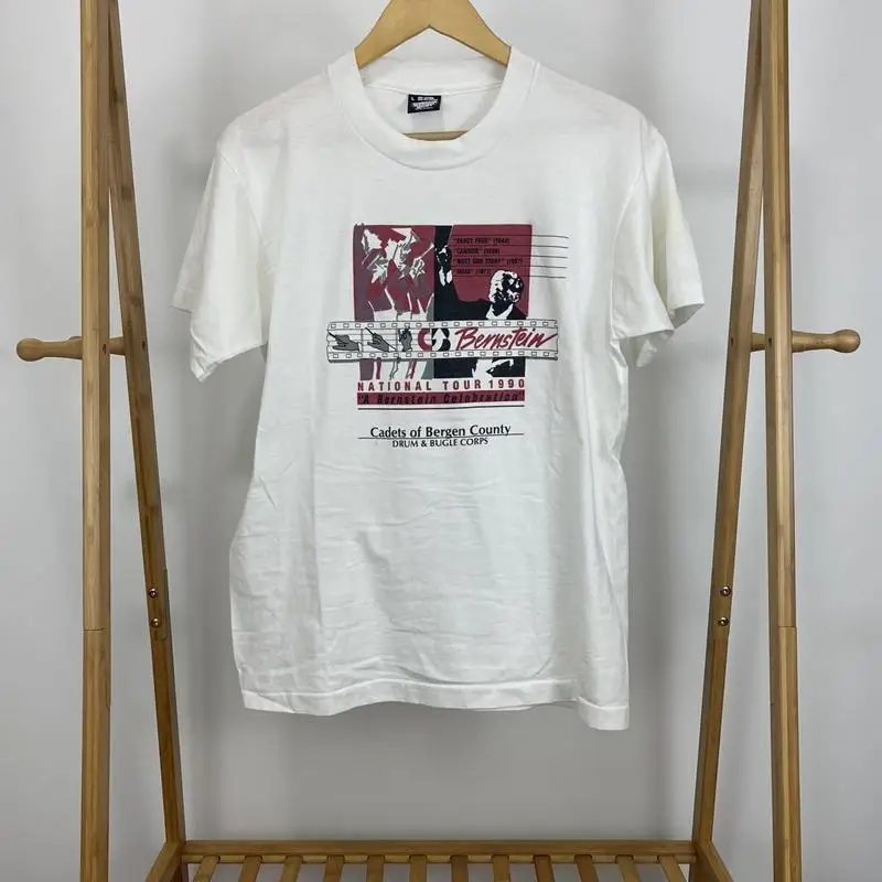 Vtg ليونارد بيرنشتاين الاحتفال الجولة الوطنية 1990 كاديتس بيرغن تي شيرت Sz L