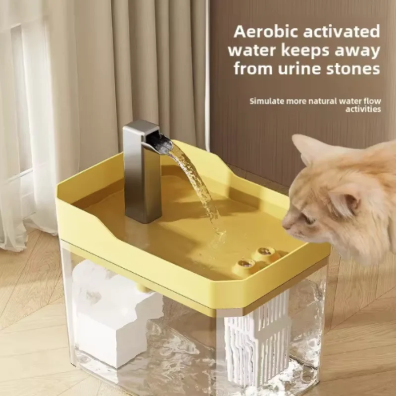 Xx-USB Cat Water Fountain with Auto Filter Transparent Anti-Dry Burning Recirculating Dispenser Includes Pump for Cats