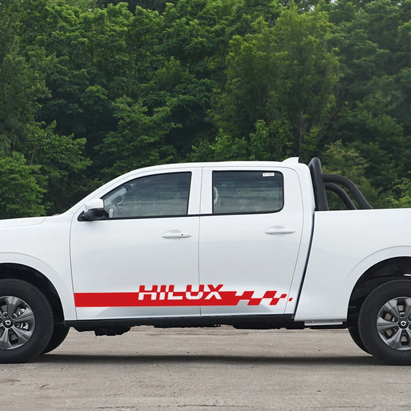 ملصقات شريط جانبي لباب السيارة ، شارات فينيل عاكسة للشاحنات الصغيرة ، ملحقات تزيين السيارات لتويوتا هايلكس فيجو ريفو ، 2