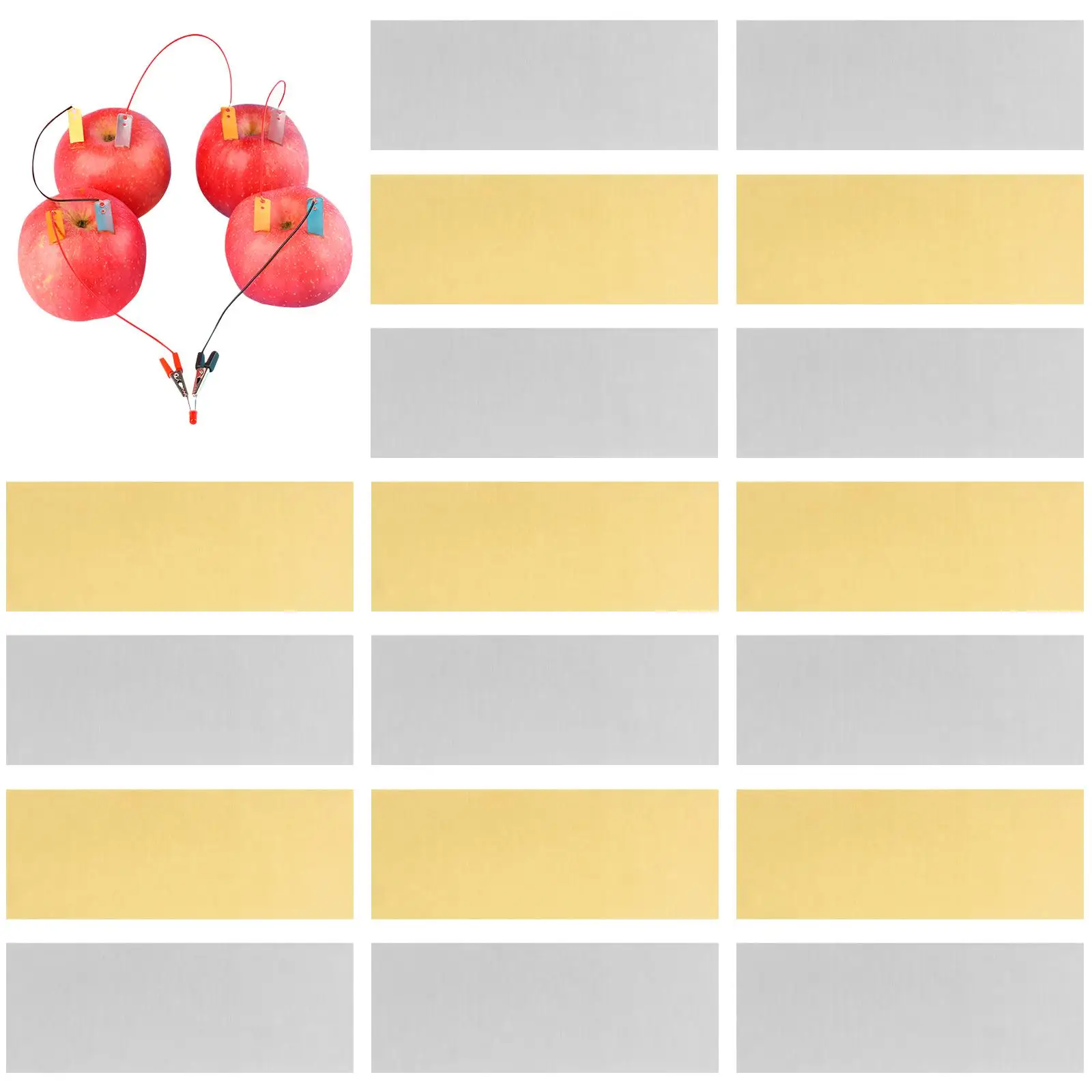 10 Pairs Zinc Sheet Copper Electroplating Electrode Rat Studs Materials Experiment Supplies Strips for