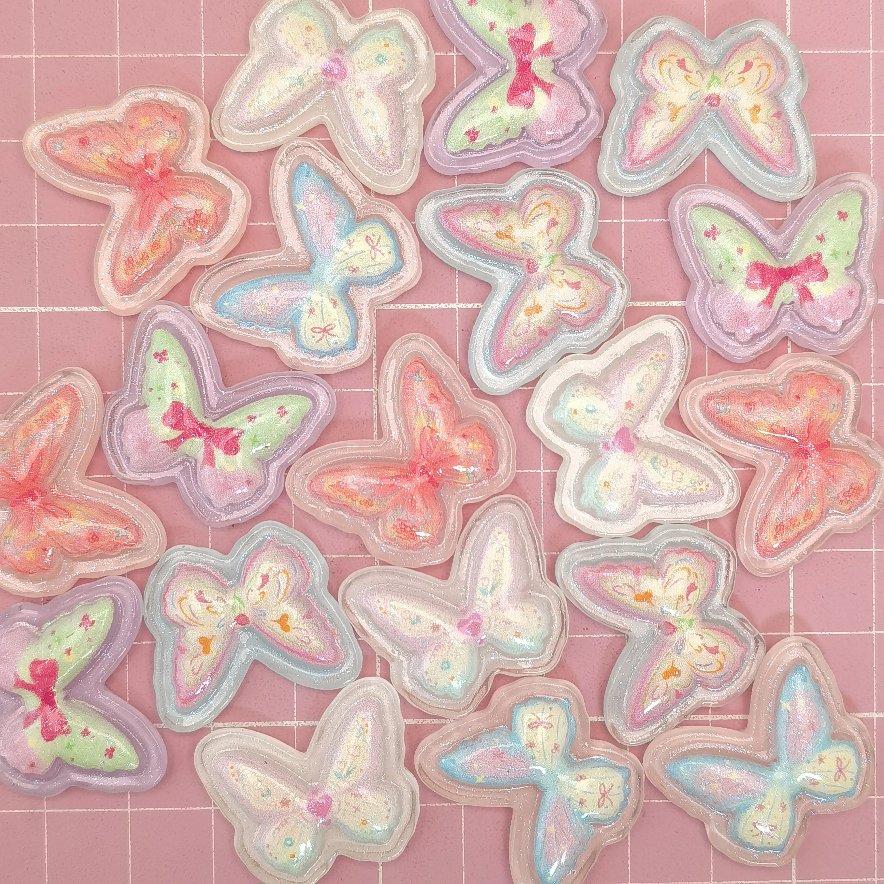 Kawaii Cartoon Butterfly Flatback Resin Cabochon For Phone Deco Parts DIY Scrapbook Jewelry Accessory