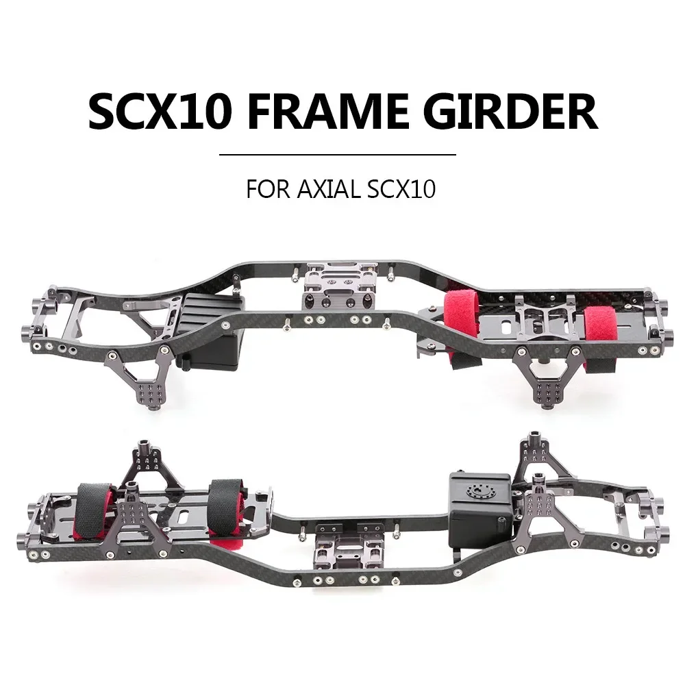 กรอบ Girder แชสซีคาร์บอนกราไฟท์มืออาชีพกรอบรางสําหรับ 1/10 Axial SCX10 RC Crawler รถบรรทุกรถออฟโรด