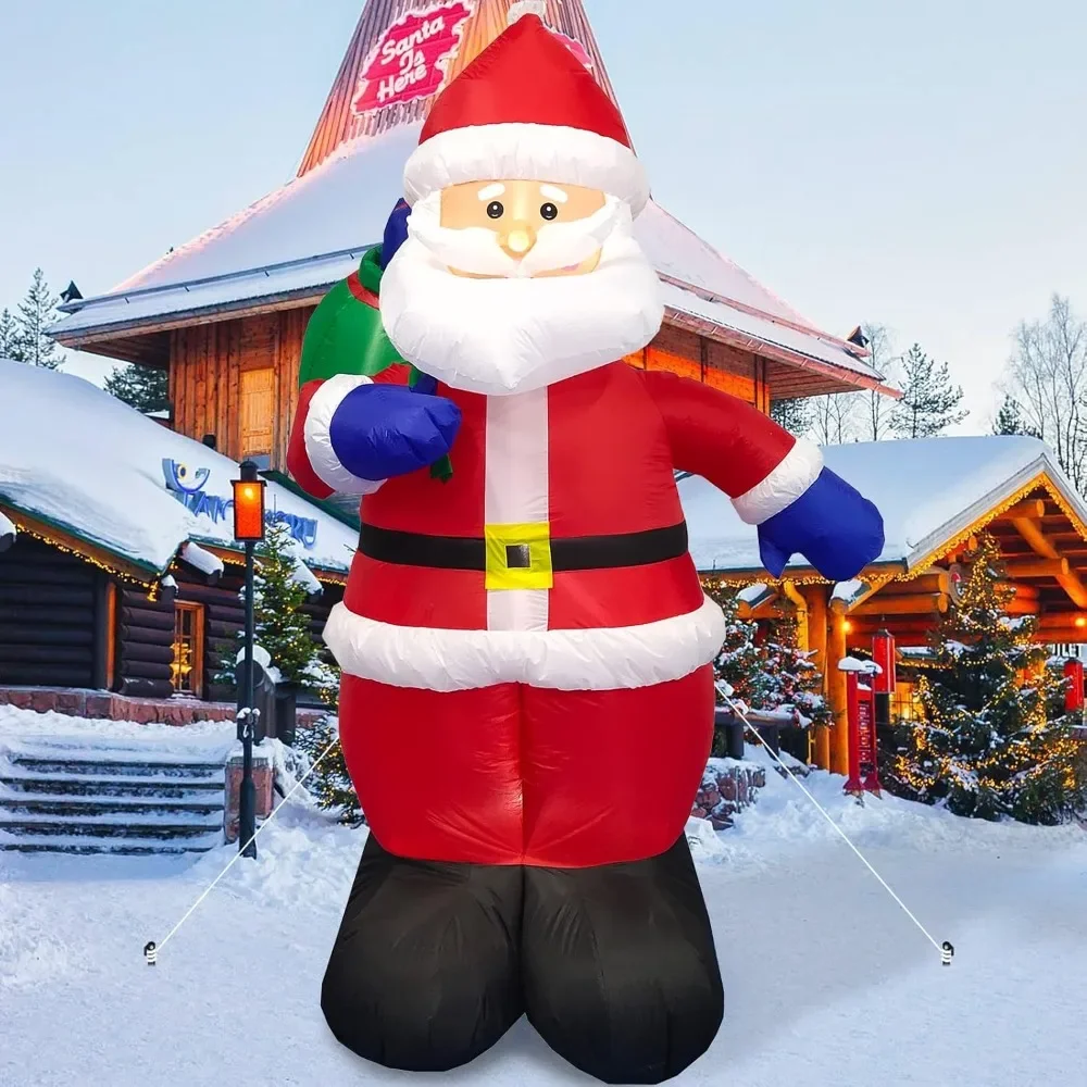 

8 FT Tall Christmas Inflatables Santa Outdoor Decorations, Inflatable Santa Claus with Gift Bag Built-in LED Lights Blow Up