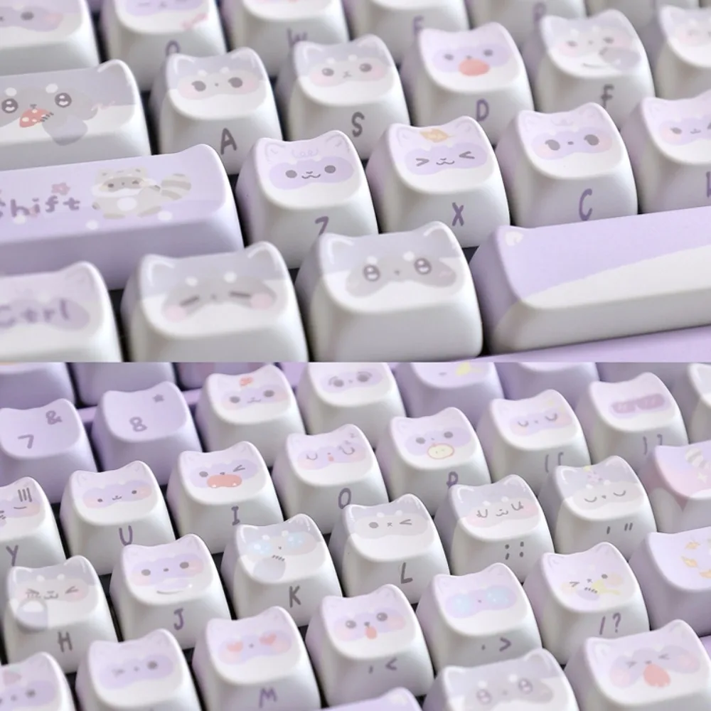 

Raccoon Keyboard MAO Profile 141 Key Sublimation PBT Tri Mode Keyboard 2.4g Dongle Bluetooth Wireless Game Accessory Ergonomics