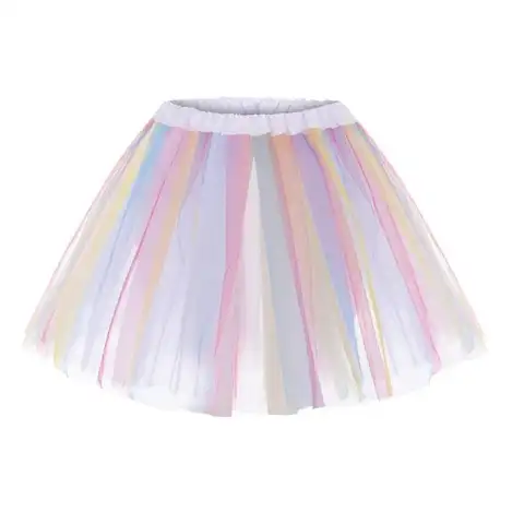 652F Layered Tulle Tutu Skirt Colorful Tutu Skirt Womens Rainbow Tulle Skirt Gifts