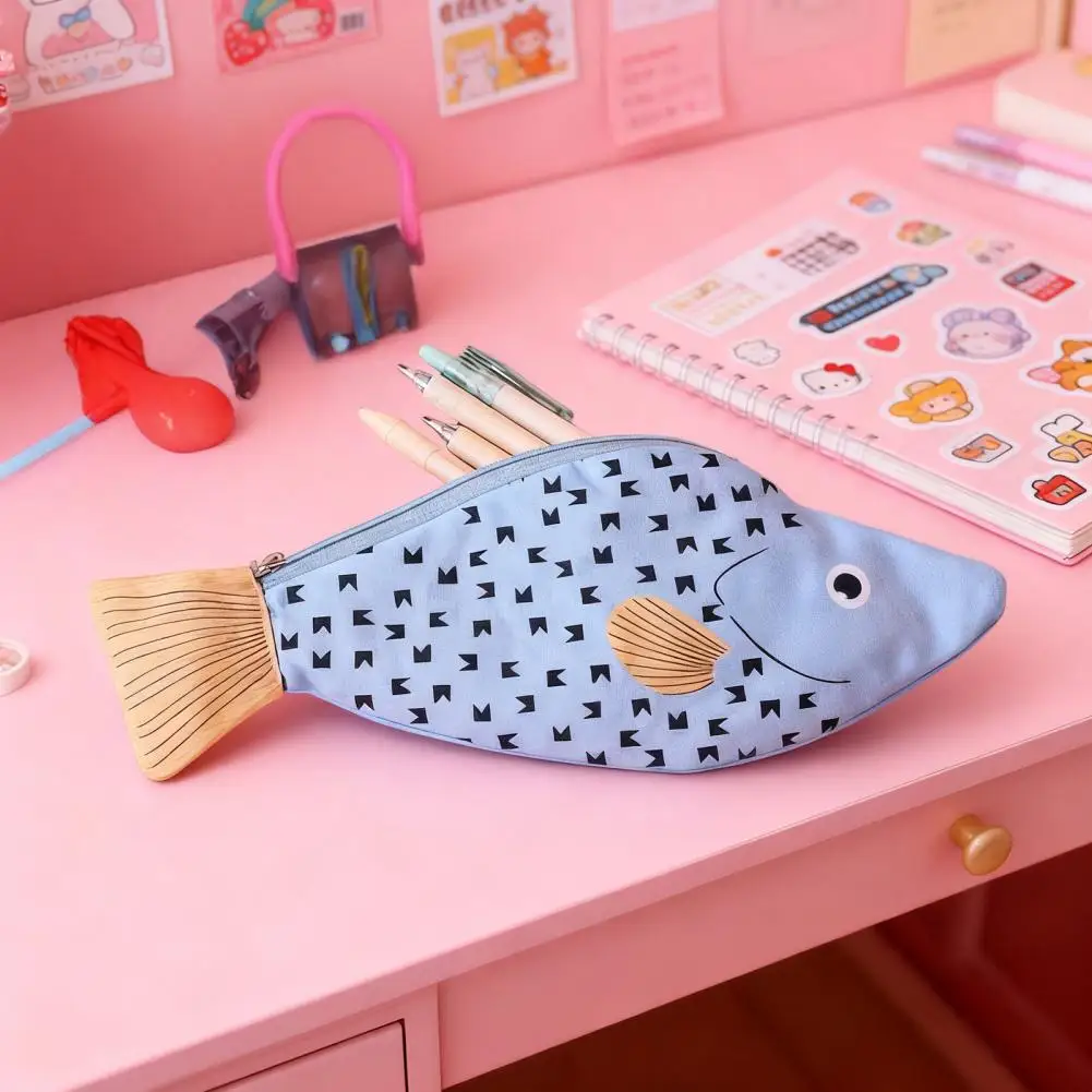 

Новинка в форме рыбы, пенал в форме рыбы, сумка для ручки, кошелек для монет с рыбой, забавный пенал с имитацией рыбьей кости, подарок на день рождения