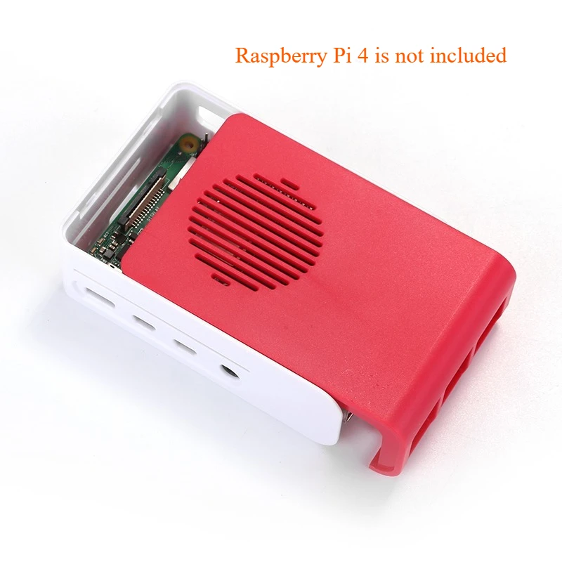 Raspberry Pi 4, красно-белый корпус из АБС-пластика, настенный охлаждающий вентилятор с поддержкой для Raspberry Pi 4 Model B