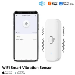 Tuya WiFi Vibration Sensor Detection Tuya Smart Life APP Notification Real-Time Monitor Shock Motion Shock Alarm History Record