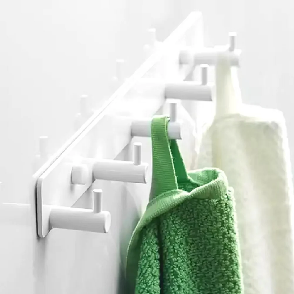 Clothes Hook Self-Adhesive Wall Hooks Towel Hooks Bathroom Hanger Hooks Door Back Clothes Hook Kitchen Home Organization