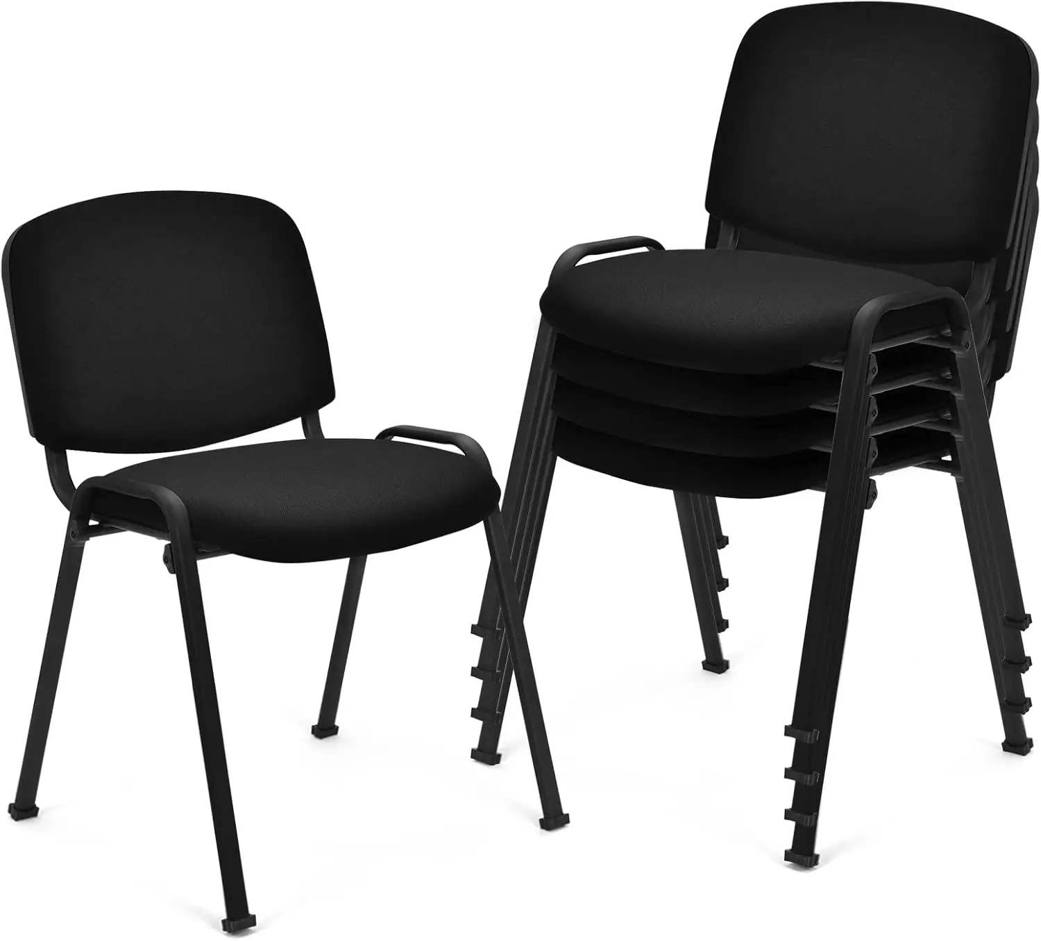 

Set of 5 Conference Chair with Ergonomic Upholstered Seat, Non-Slip Foot Pad, Elegant and Stackable Design for Home & Office