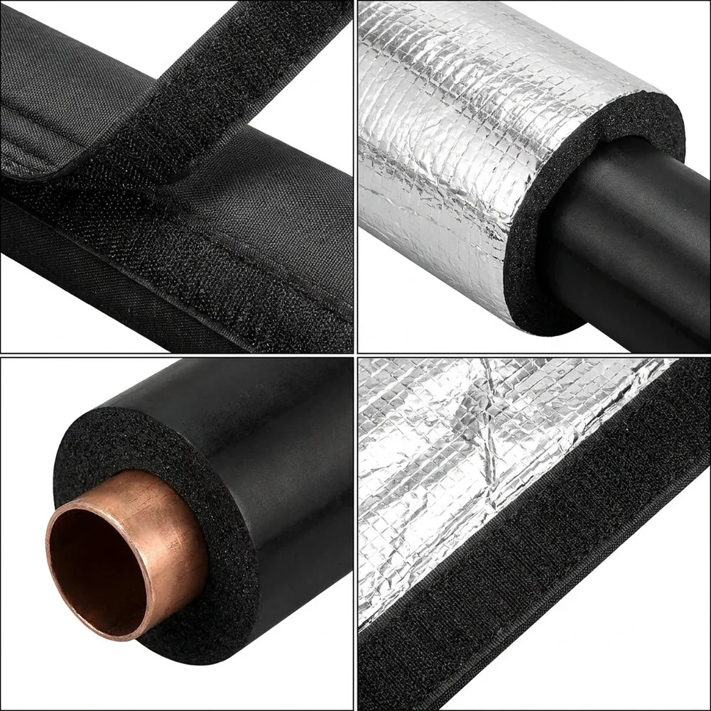 HVAC Insulation Cover Roll for AC Line Sets For Outdoor Pipe Protection Black Foam and Aluminum Foil 182.9 x 25.9 cm