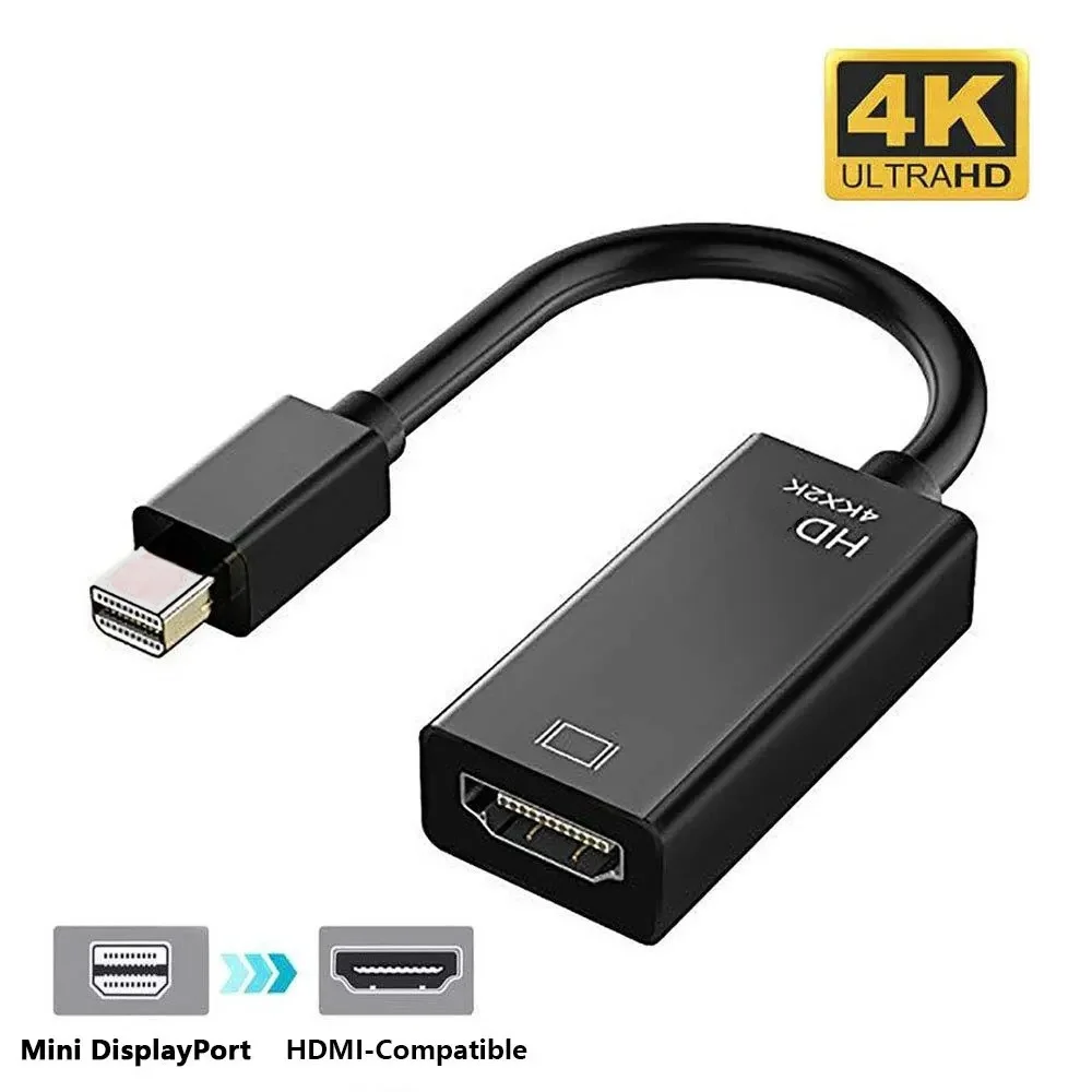 Adaptador Mini Thunderbolt 4K Compatível com HDTV, Cabo DisplayPort para Projetor HD, Conversor DP 1.4 para Monitor de PC