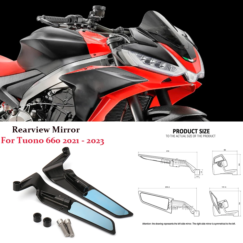 

Motorcycle Aluminium Wind Wing Adjustable Rotating Rearview Mirror For Aprilia Tuono 660 2021 - 2023 TUONO 660 Factory 2022 2023