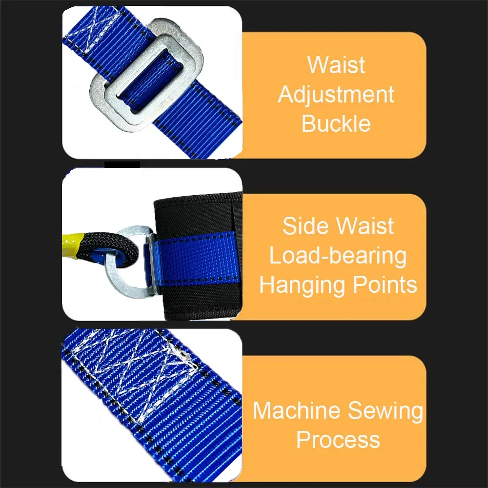 Imagem -04 - Cinto de Segurança de Trabalho de Alta Altitude Cintura Única Corda de Arnês ao ar Livre Escalada Treinamento Eletricista Equipamento de Proteção