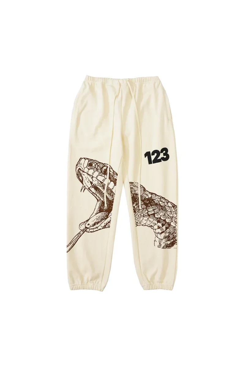 

23SS Snake Pattern Print RRR123 Pants Men Women EU Size 100% Cotton RRR123 Trousers Fashion Autumn Winter Lil Peep Apex Legends