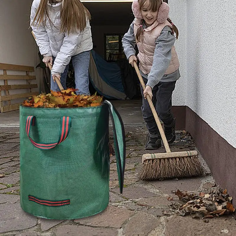 Reusable Garden Waste Bags Standable Leaves Bags Large Heavy Duty Patio Bag With Handles For Lawn Pool Garden Waste