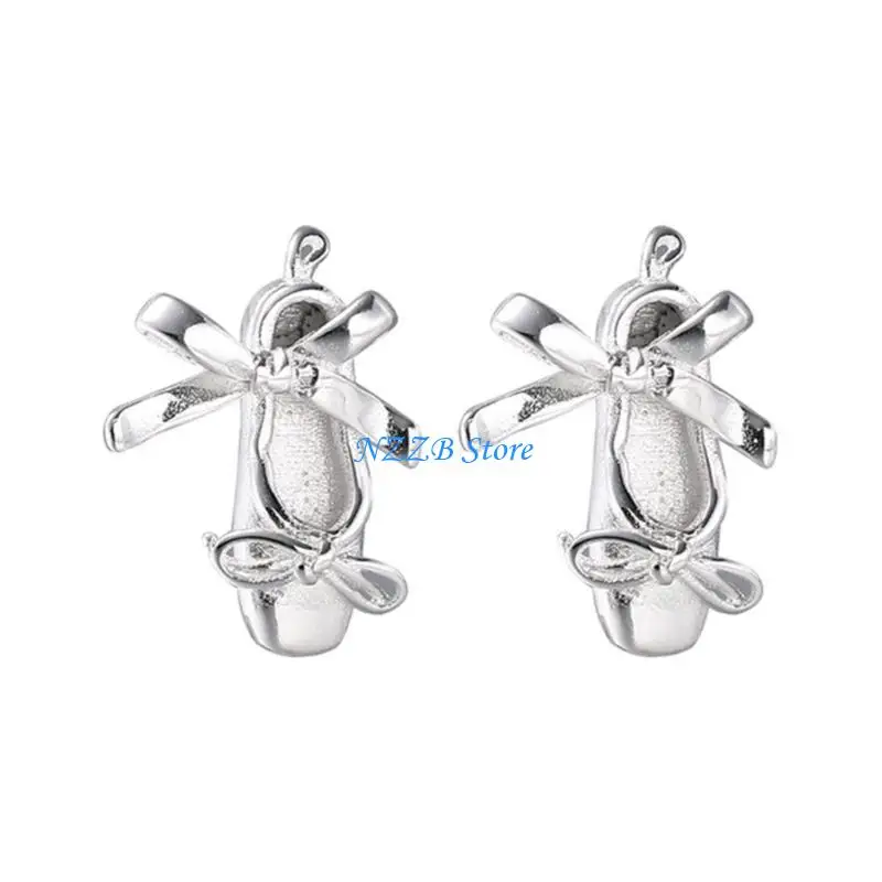 

T21F Fashionable Ballet Shoe Ear Studs For Women And Girls With A Passion For Dance