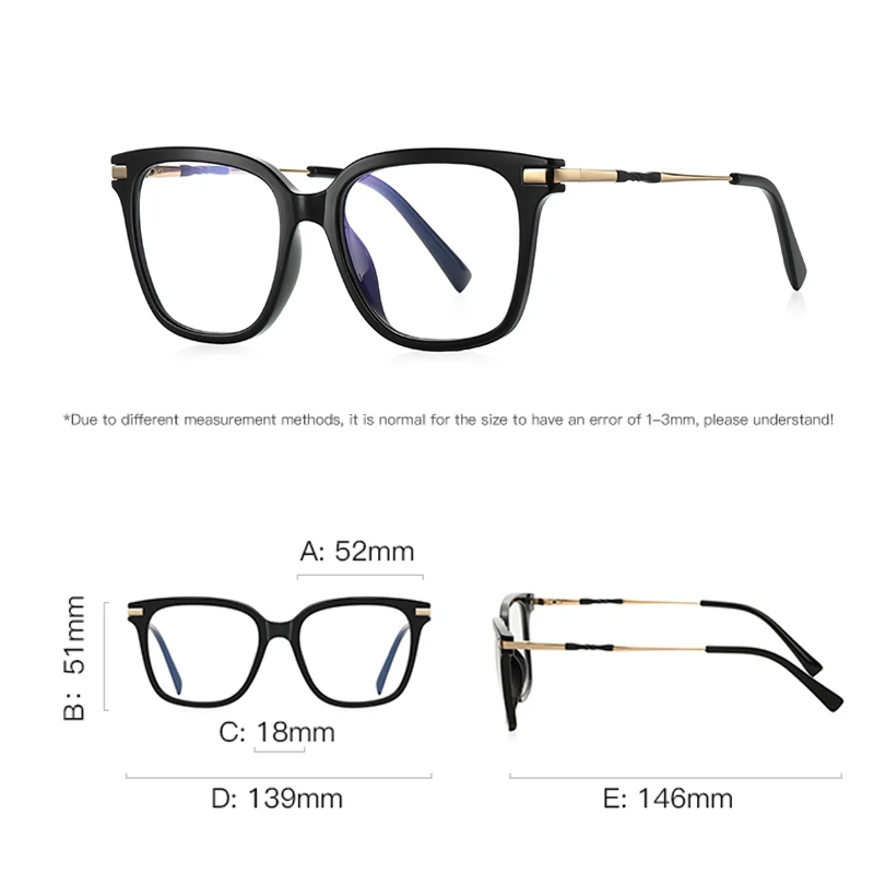 نظارات قصر النظر المضادة للضوء الأزرق من KIZN بإطار كبير عتيق للنساء والرجال وصفة طبية نظارات بصرية مخصصة-0-50 إلى -10