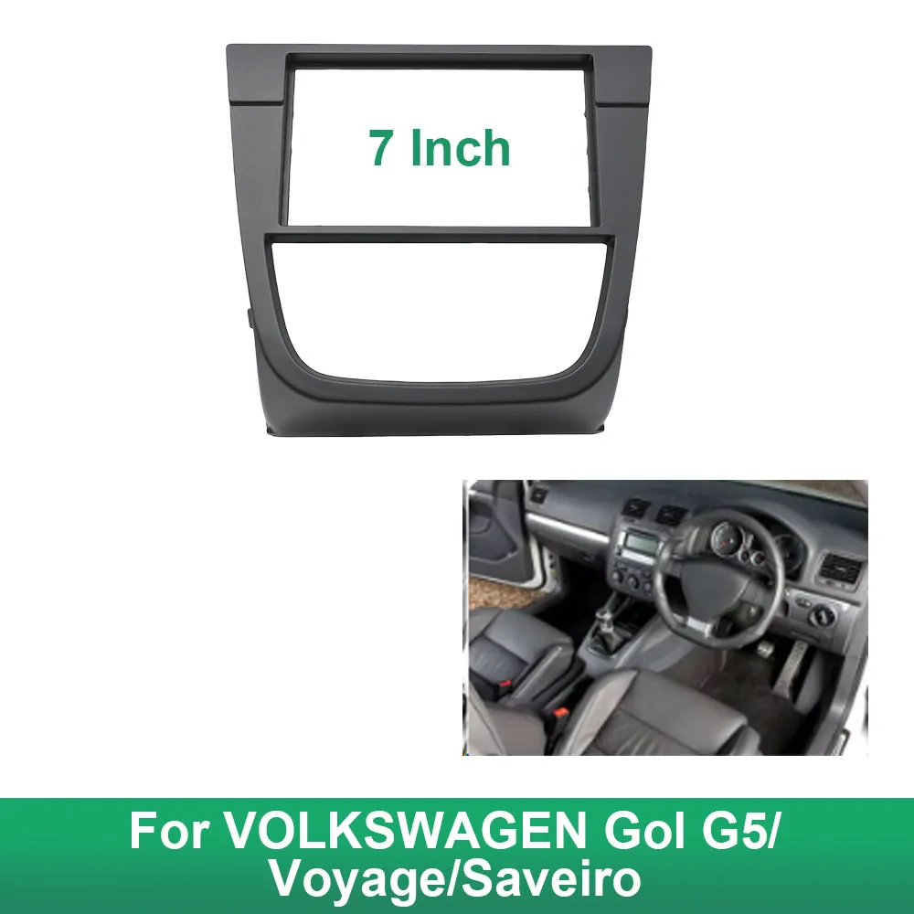 2DIN Car Stereo Frame Dashboard Panel Fascia Wear Proof Replacement for VOLKSWAGEN Gol G5/Voyage/Saveiro