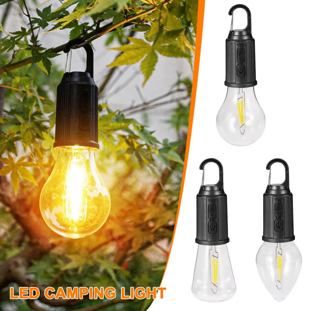 Outdoor USB Rechargeable LED Lamp Bulbs High Brightness Emergency Light Hook Up Camping Fishing Portable Lantern Night Lights