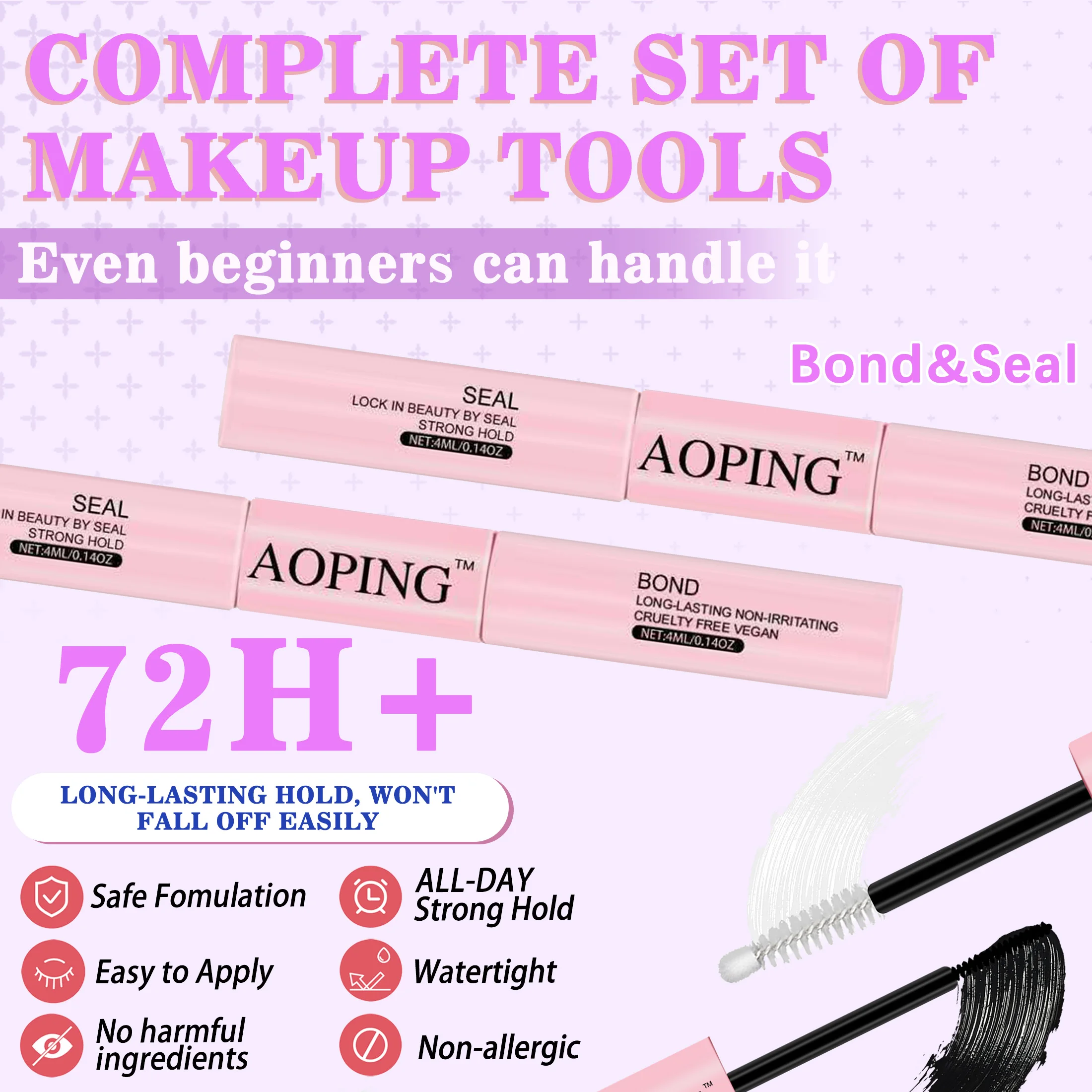 Set di ciglia finte fai-da-te di grande capacità 30D40D50D Libro per ciglia a grappolo con pinzette per rimozione colla a casa Trucco per principianti amico