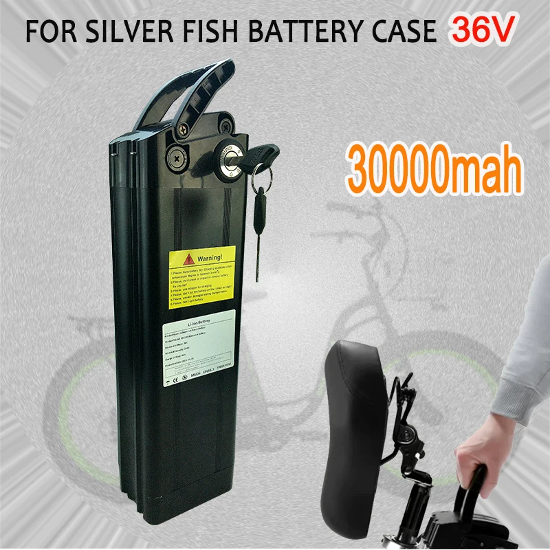 

36V 30AH Lithium ion Ebike Battery Pack for Silver Fish Style Electric Bike Battery with Aluminum Case Anti-theft Lock