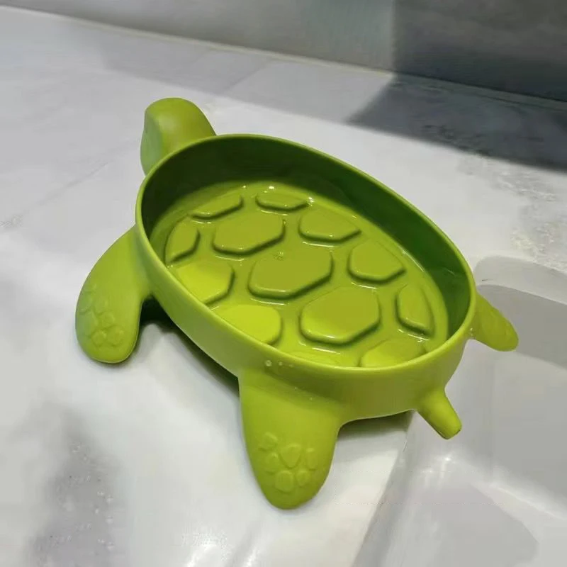 Creative Sea Turtle Shaped Anti-slip Soap Box Household Simple Washing Table Soap Dishes Bathroom Soap Holder Drain Plate New