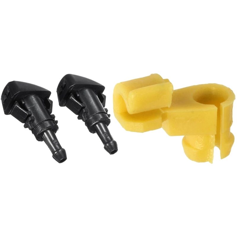 10Pcs Door Lock 5Mm Rod Clip Driver Side Handle Retainer For Toyota & 2Pcs Car Front Windshield Wiper Water Spray Nozzle