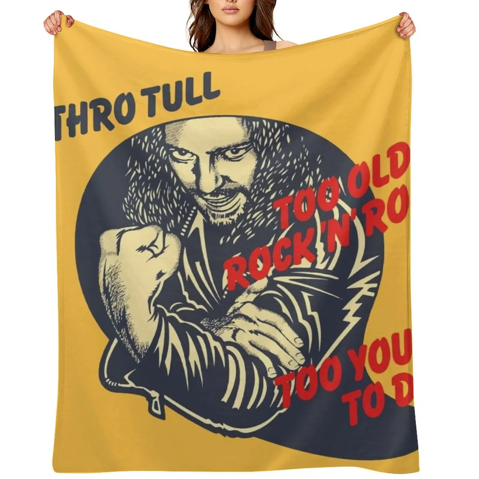 

Too Old To Rock (HQ) Throw Blanket Extra Large Throw Vintage Summer Beddings Summer Blankets
