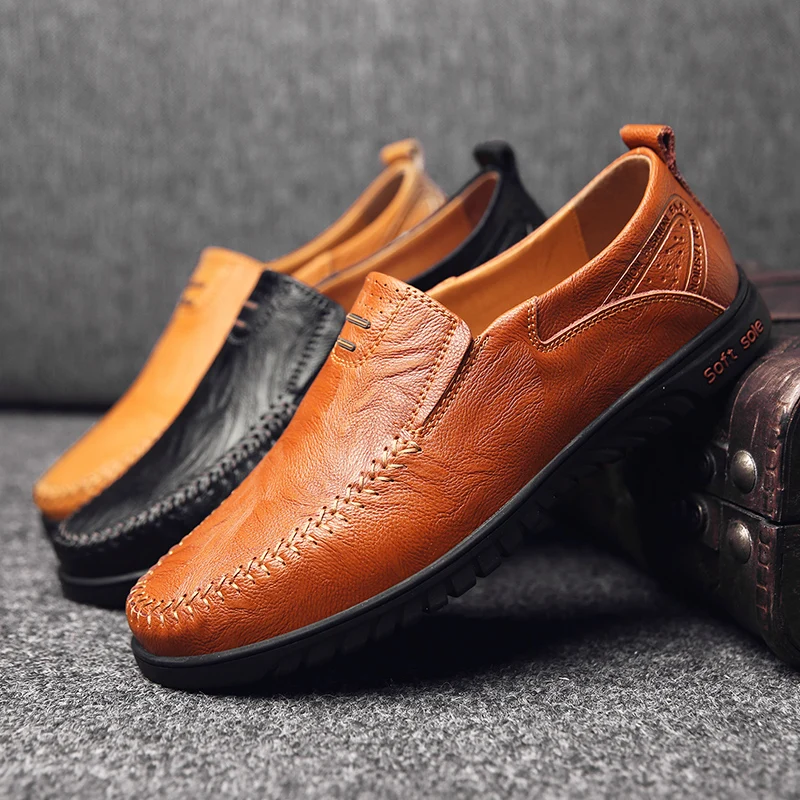 

Men's Fashionable Plain Color Slip on Loafers Fashion Men Casual Comfortable Soft Sole Non-slip Shoes All-match Commuter Shoes