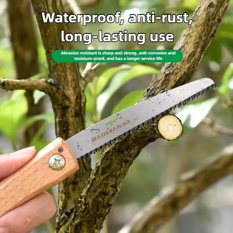 Folding Mini Hand Saw with Non-slip Wooden Handle Pull Type Foldable Saw for Flush Cut Trim Woodworking Plastic Cutting Tool image 5