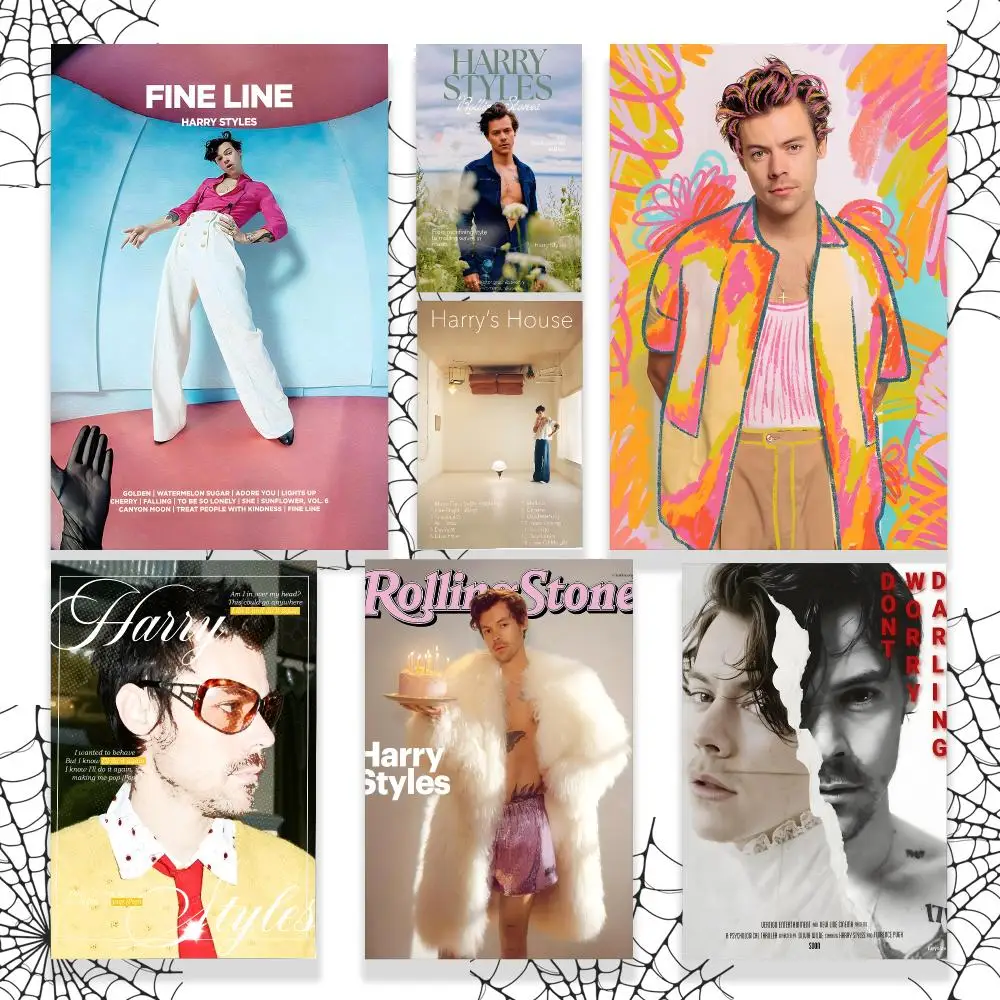 Sänger H-Harry Styles Poster Grafisches Wandkunst-Poster HD Wasserdichter PP-Papierdruck für Schlafzimmer Wohnzimmer Büro Dekoration Geschenk