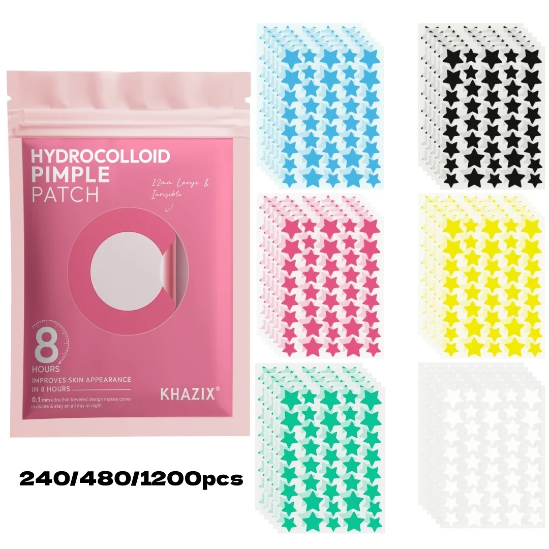 240/480/1200 Pcs Cartoon Acne Patches, Stylish Star Design, Multi-spec/Color, Birthday Party Must-Have.