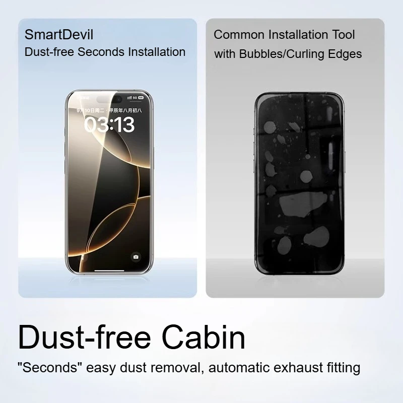 SmartDevil Dust-free Temperd Glass for iPhone 17 Pro 17 Air 16 Pro Max 15 14 13 HD Clear Screen Protector Film Anti-fingerprint