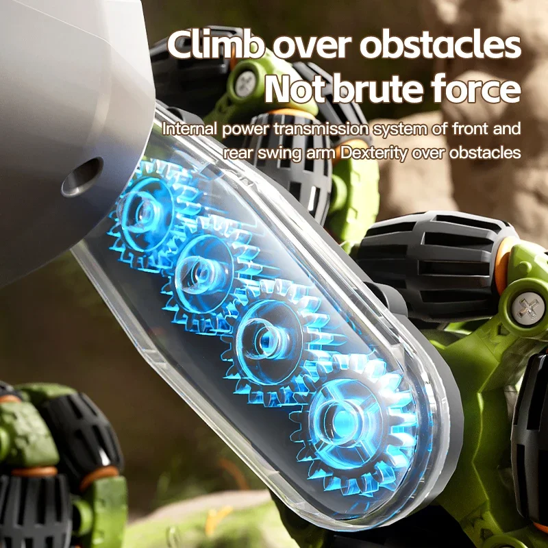 Intelligent Electric Machine Dog Eight Wheeled Tail Spray Stunt Action Remote Control Robot With Four Skills Children's  kid Toy
