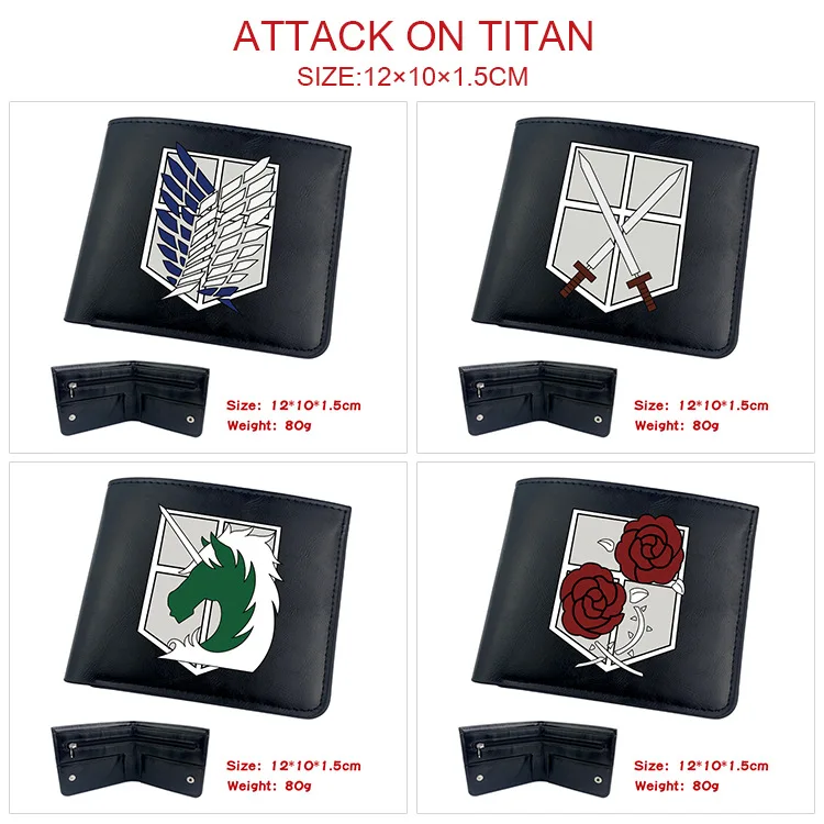 Attack on Titan Animation Derivative Portable Folding Wallet Short Coin Purse with Card Holder