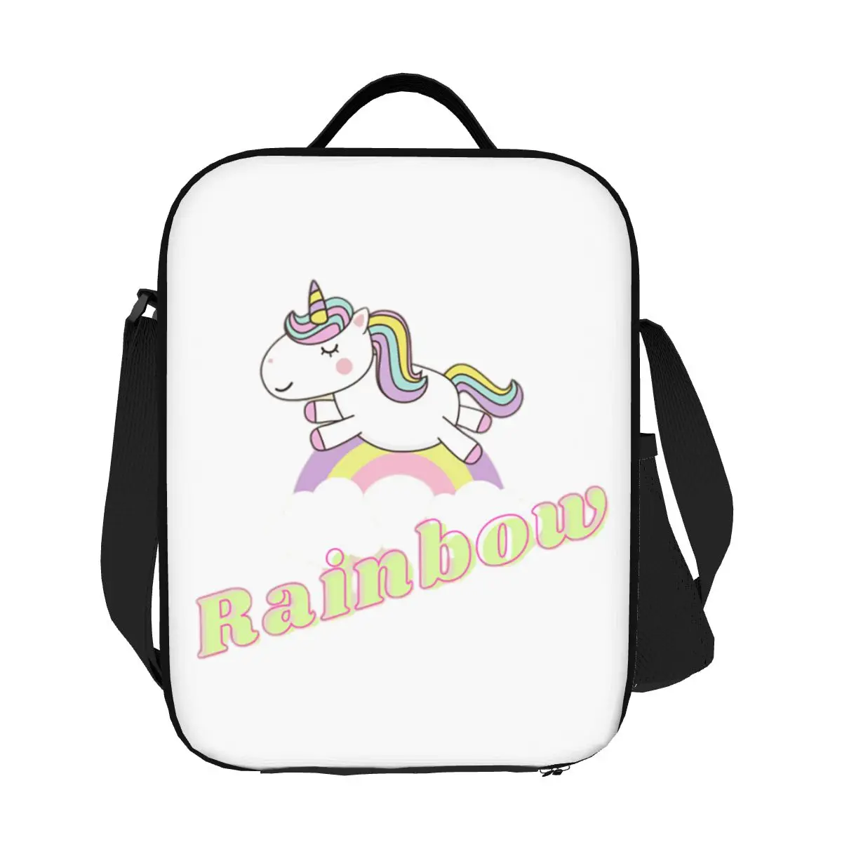 

Изолированные сумки для обеда Rainbow Ll с единорогом, ланч-боксы-холодильник, термобокс для обеда, сумки для еды для пикника для женщин, детей, школы