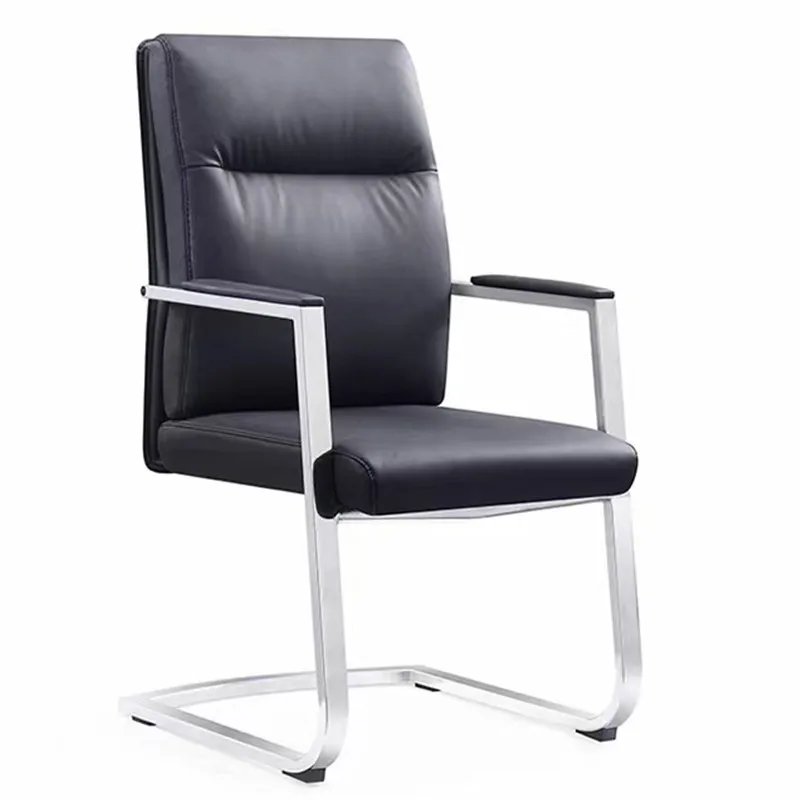 

Moderner Klassischer Bürostuhl Bequemes Leder PU Einfaches Bogen Design Für Langzeit Sitzen Für Empfangs Bereiche In
