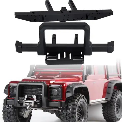 Aluminum Bull Bar TRX4 Classic Front Rear Bumper with Winch Tow Hook Mount for 1/10 RC Crawler TRX-4 Defender Upgrade