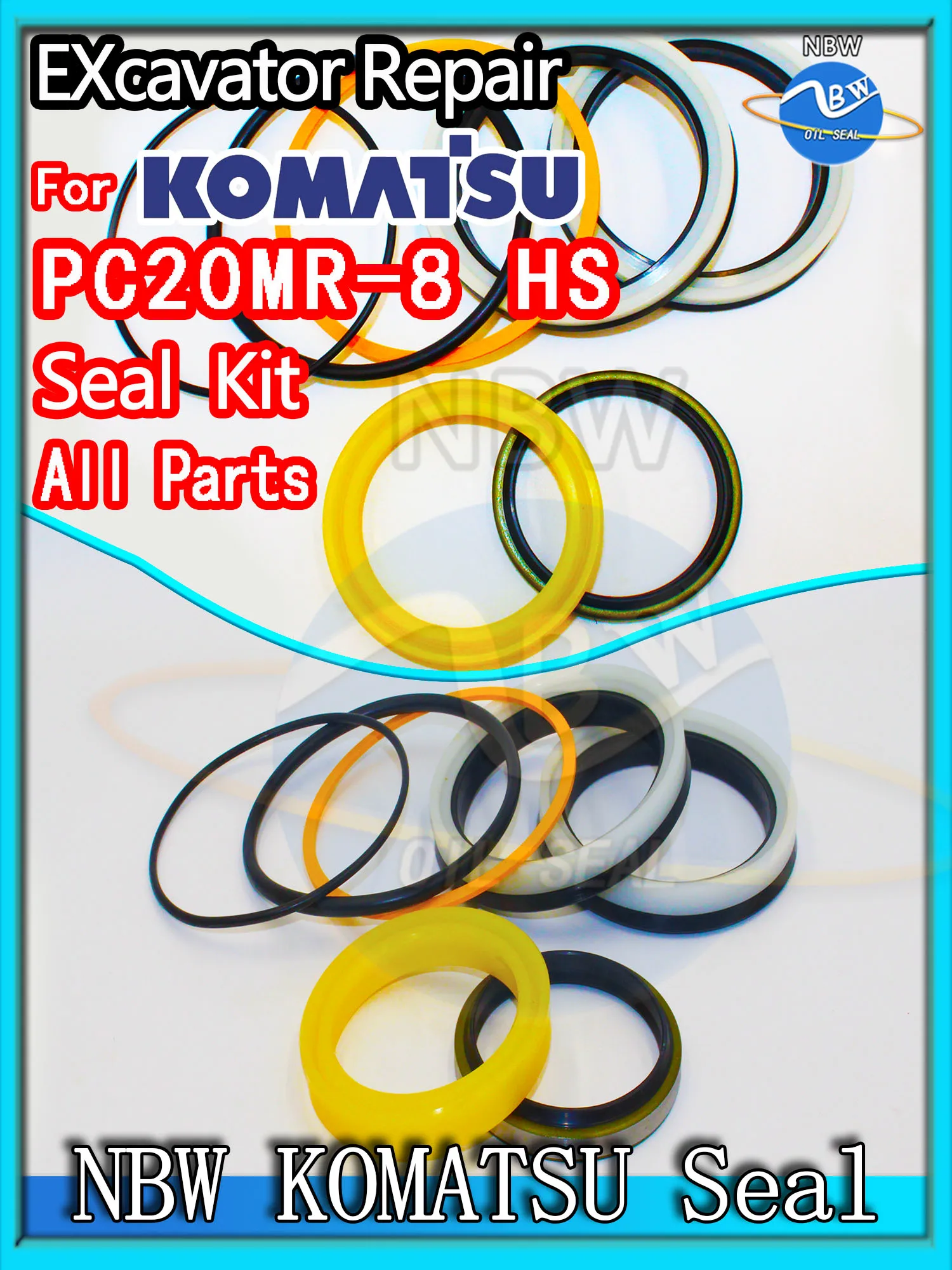 

For KOMATSU PC20MR-8 HS Excavator Oil Seal Kit High Quality Repair PC20MR 8 HS TRAVEL Joystick Engine O-ring Cylinder BOOM ARM