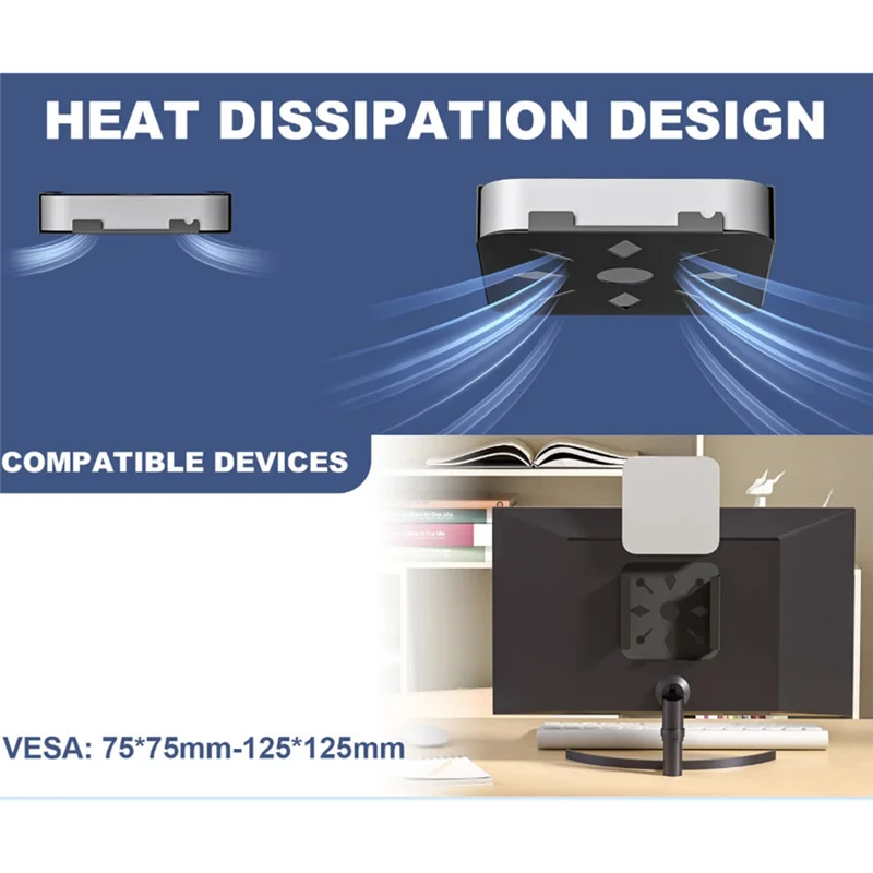 

AT82-For Mac Mini Desktop Bracket Cooling System Protective Case Vertical Stand Holder Wall Mount Table Bottom Support Stander